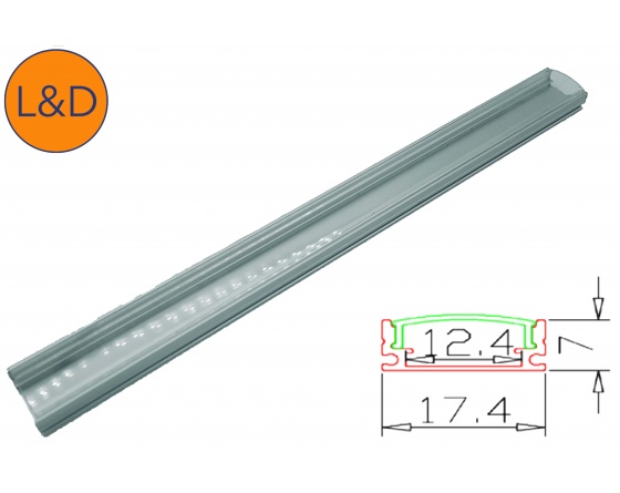 Profilé Aluminium Encastrable 2m pour Ruban LED Couvercle Blanc