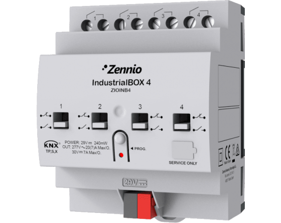 Zennio MAXinBOX 1212 - Actionneur KNX IndustrialBOX 4 - 4 sorties 20A - ZIOINB4