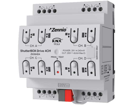 Zennio ShutterBOX Drive 4CH - actionneur de volets 4 canaux ZIOSHD4