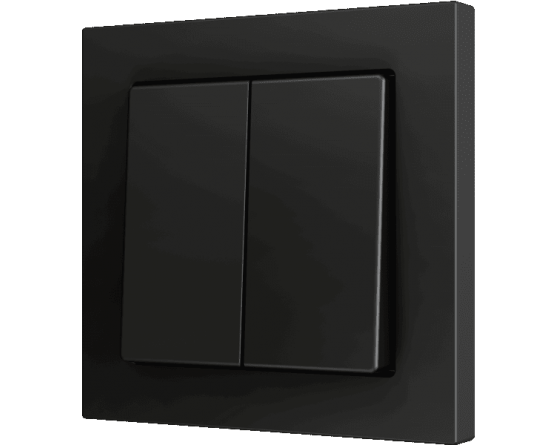 Zennio Enjoliveur 2 touches bouton poussoir soft noir anthracite - ZS55CSOFT22A - ZS55CSOFT24A