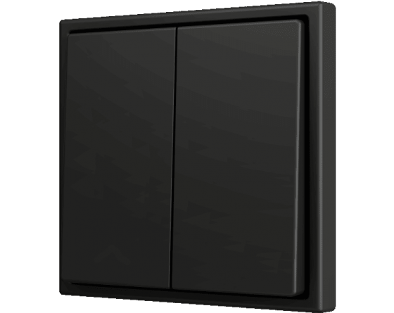 Zennio Enjoliveur 2 touches bouton poussoir soft noir anthracite - ZS70CSOFT22A - ZS70CSOFT24A