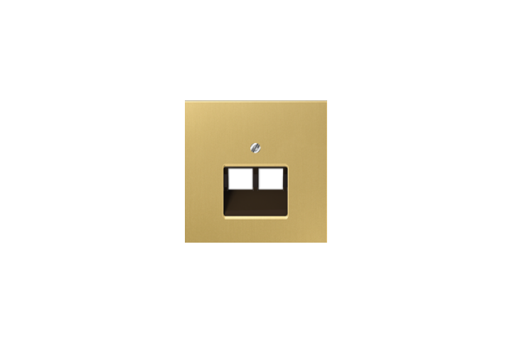 Ensemble mécanisme prise RJ 45 double laiton doré