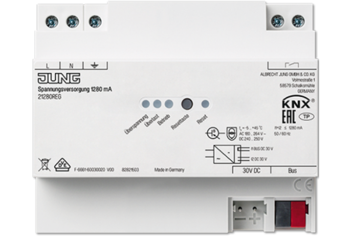 JUNG alimentation KNX stabilisée 1280 mA 21280REG