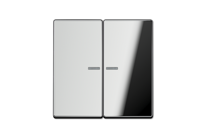 Ensemble Mécanisme KNX Bouton poussoir 2 voies simple chromé