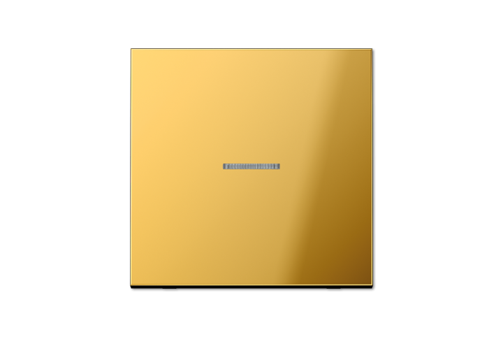 Ensemble Mécanisme KNX Bouton poussoir 1 voie point milieu or traité
