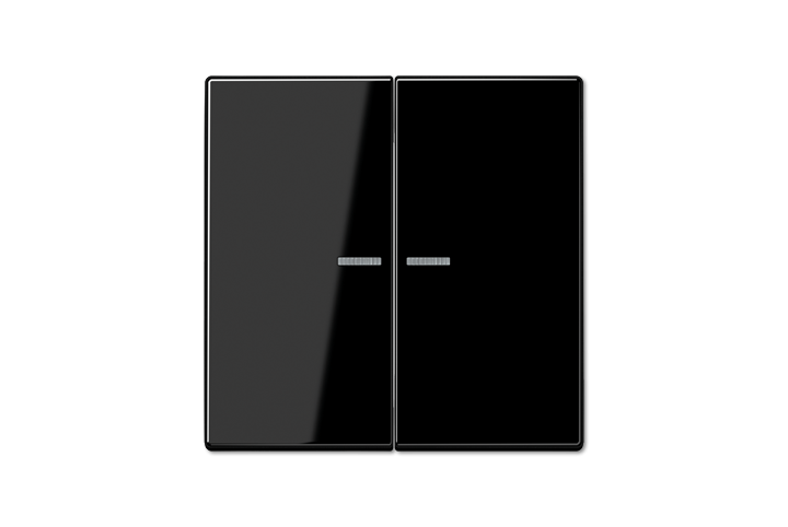 Ensemble Mécanisme KNX Bouton poussoir 2 voies point milieu noir