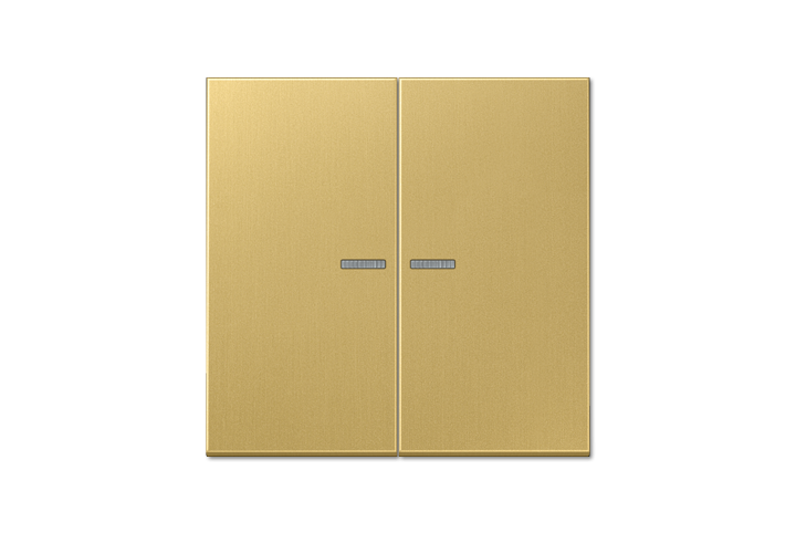 Ensemble Mécanisme KNX Bouton poussoir 2 voies point milieu laiton doré