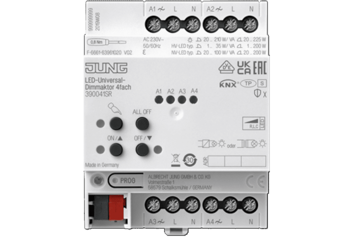 JUNG KNX actionneur télévariateur universel LED 4 sorties 390041SR