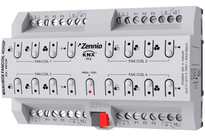 Zennio MAXinBOX FANCOIL 4CH2P KNX ZCL-4XFC2P