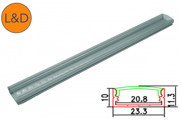 Profil aluminium large finition transparente