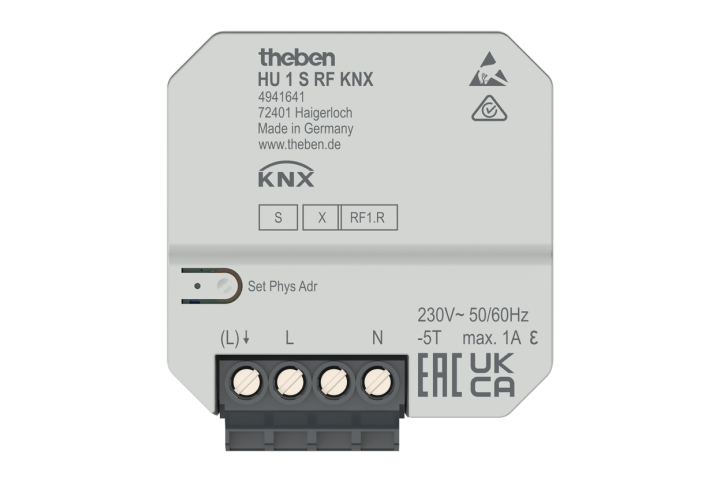 Theben -Actionneur de chauffage KNX RF  1 canal - 4941641 - HU 1 S RF KNX