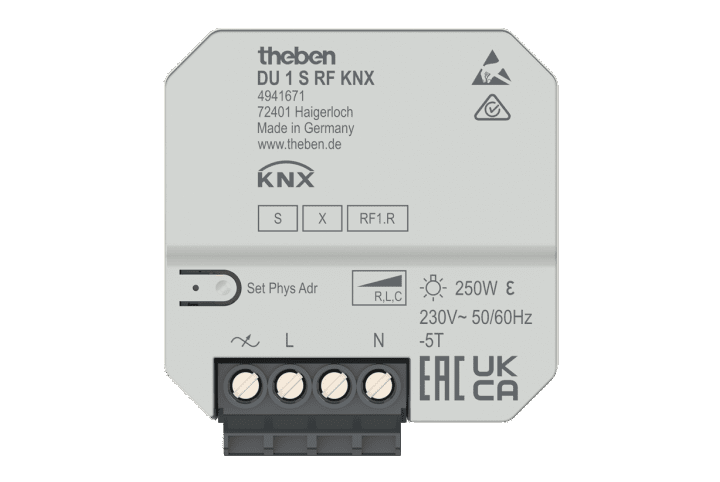 Theben -Actionneur de variation 1 canal - 4941671- DU 1 S RF KNX