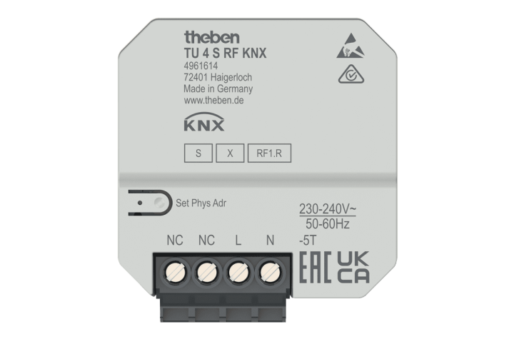Theben -inputs Interface radio encastrée - 4961614 - TU 4 S RF KNX