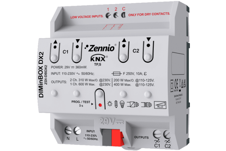 Zennio DIMinBOX DX2 Actionneur VARIATEUR KNX Universel 2 sorties ZDI-DBDX2