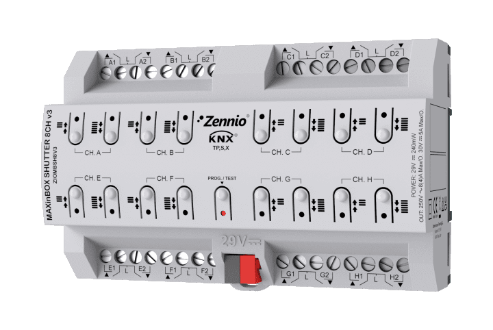 Zennio MAXinBOX SHUTTER 8CH v3 - actionneur de volets 8 canaux  ZIOMBSH8V3